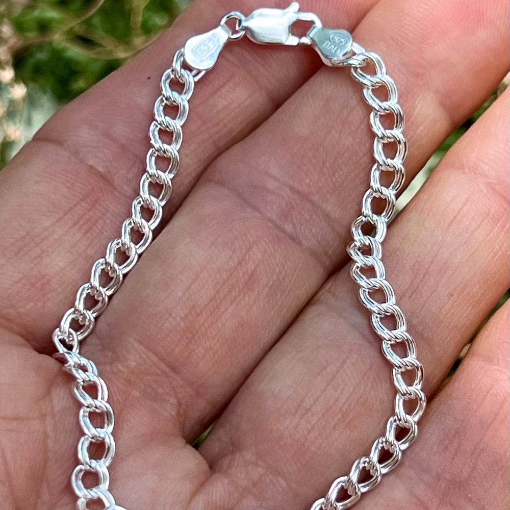 Sundance $128 NEW 7" Sterling Silver Italy 925 Comfort Curb Link Bracelet Ladies